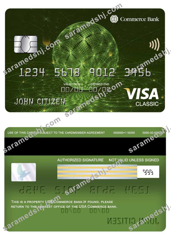 USA Commerce bank visa classic card